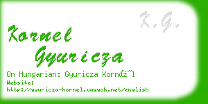 kornel gyuricza business card